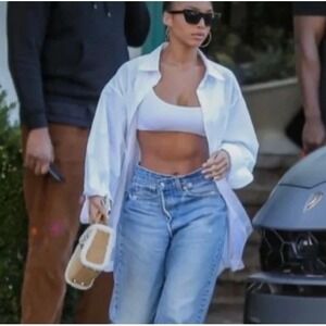 NWT Abercrombie & Fitch Jeans Womens Blue 26/2 CURVE Love UltraHigh 90s Straight